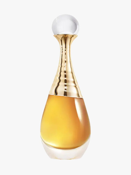 Dior J’Adore Dior L’Or Eau de Parfum in branded component on a light gray background